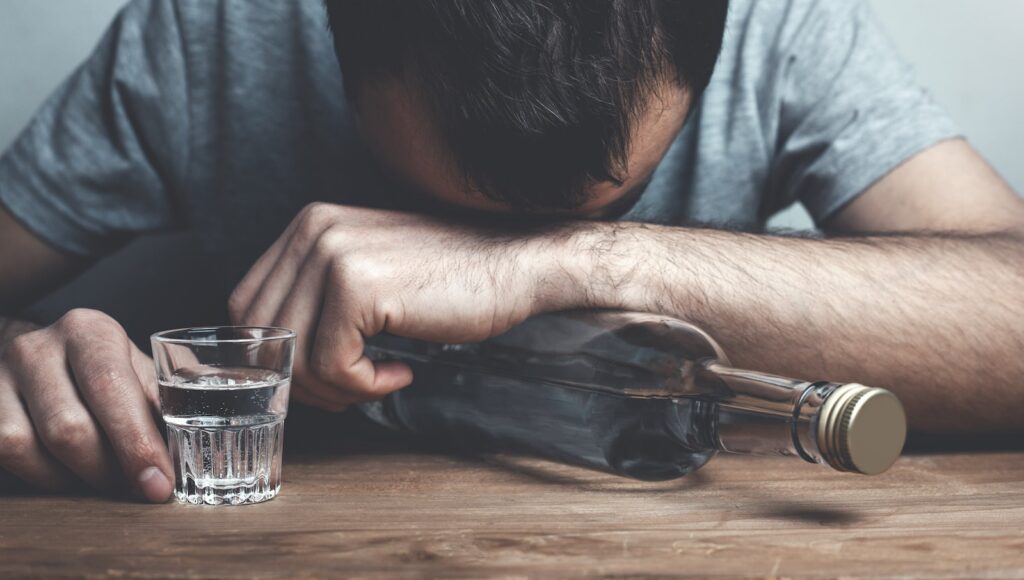 Concept visual highlighting effects and side effects of strong alcohol
