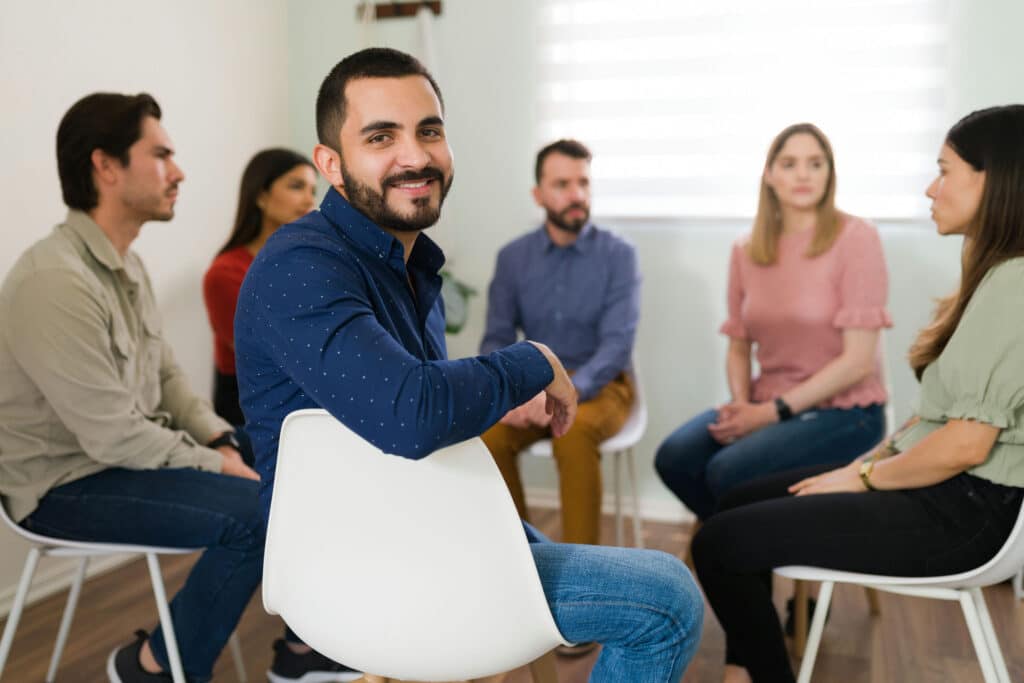 Addiction recovery group reviewing proper Tramadol use and side effects